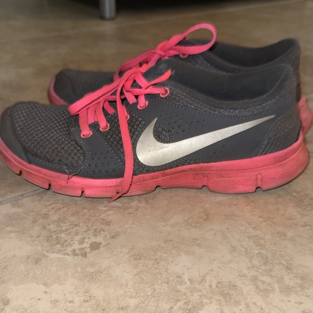Nike Dark Gray and Pink Athletic Sneakers
